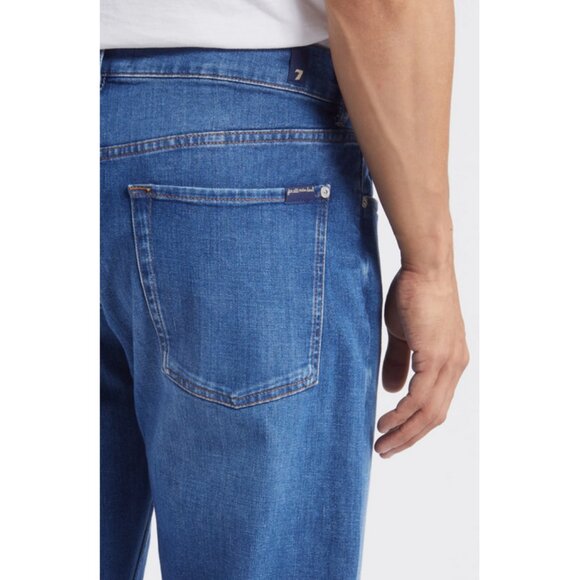 7 For All Mankind Left Hand The Straight Jeans in Pitch - Picture 4 of 15